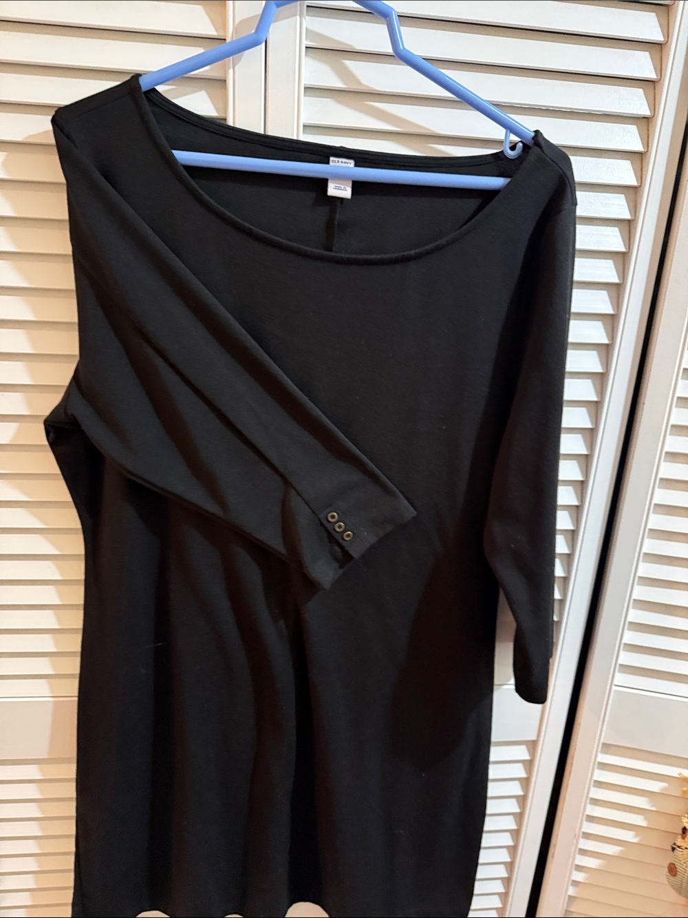 Old Navy Black Long Sleeve Scoop Neck Dress